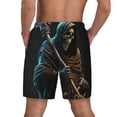 thumbnail image 3 of Swim Trunks Board Shorts Beach Swimwear Bathing Suit with Liner Grim Reaper With Scyth Skull, 3 of 7