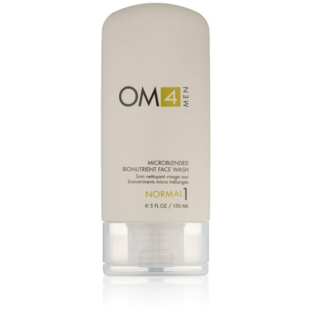 Organic Male OM4 Normal Paso 1 - Lavado facial con bionutrientes micromezclados - Limpiador en gel rico en antioxidantes y vitamina C para hombres con tipos de piel normales