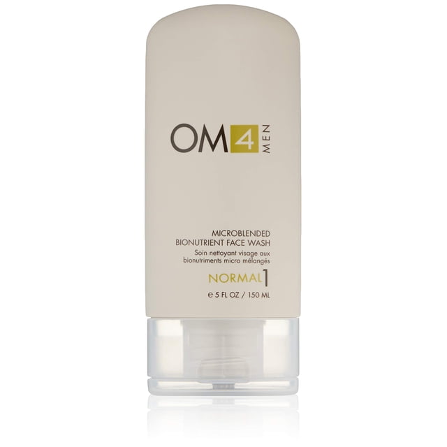 Organic Male OM4 Normal Paso 1 - Lavado facial con bionutrientes micromezclados - Limpiador en gel rico en antioxidantes y vitamina C para hombres con tipos de piel normales