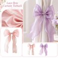 thumbnail image 2 of Pink Lace Bow Curtain Tieback 1 Pack Decorative Sheer Organza Curtain Holder For Home Bedroom Living Room Window Decor, 2 of 8