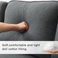 thumbnail image 5 of Upholstered Sectional Sofa with Console,114.2inch Modern 4 Seater Sofa Fabric Sofa with 4 Pillows and 2 Cup Holders and 2 USB Ports for Living Room, Apartment, Office,DARK GREY, 5 of 7