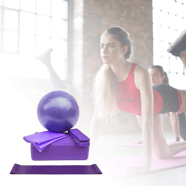 5-Piece Complete Yoga Kit for Home Fitness Practice and Exercise