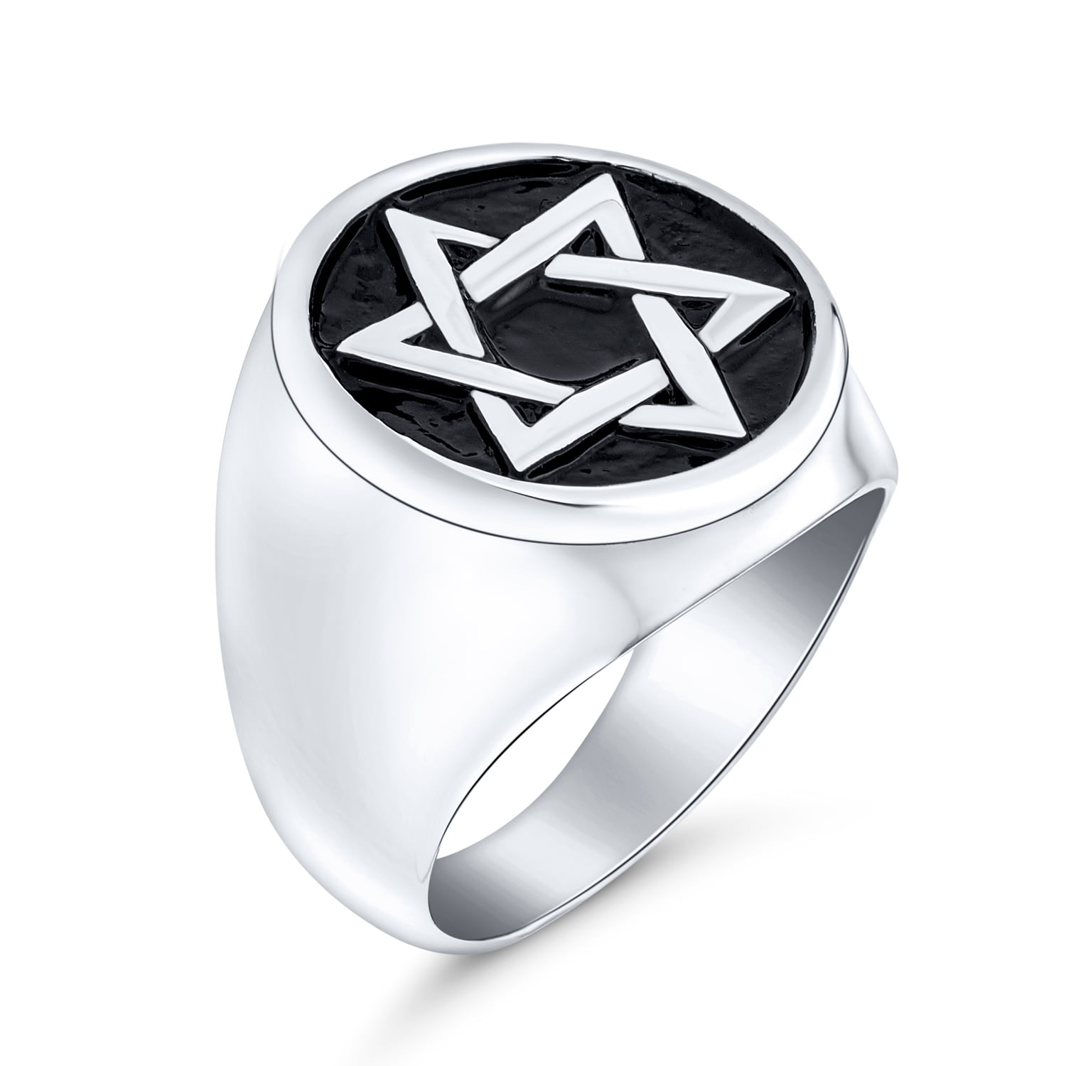 Star Of David 316L stainless steel Mens ring size 14 