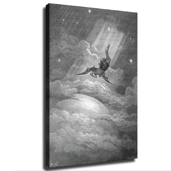 Milton - Paradise Lost - Satan Falls Canvas Poster Modern Aesthetic Picture Wall Art Home Office Decoration Painting Holiday