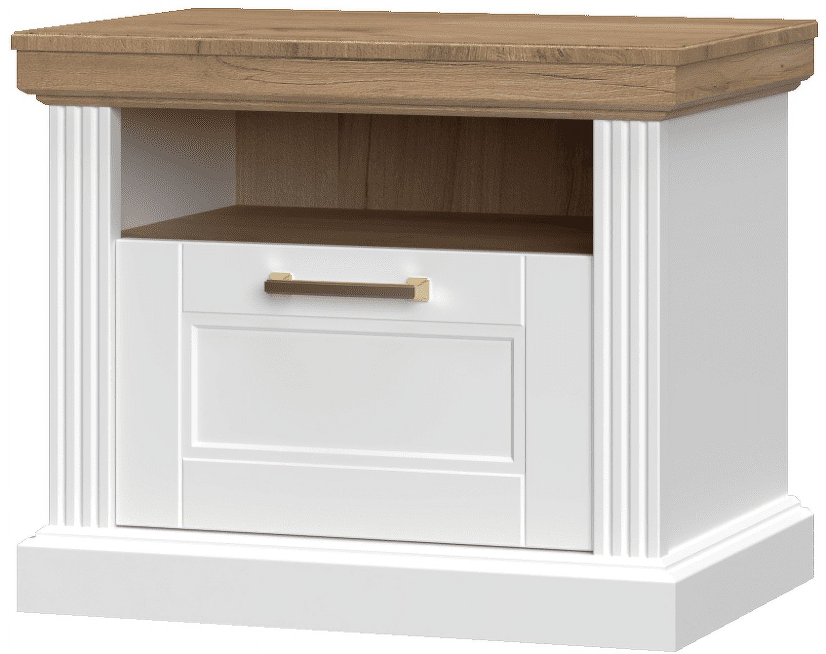 Tara One Drawer Nightstand in White High Gloss Finish