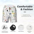 thumbnail image 3 of Logiee Easter Rabbit Print Men's Swim Trunk,Quick Dry Board Shorts ,Men's Swim Trunks with Compression Liner, Bathing Suits with Pockets-3X-Large, 3 of 6