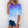 thumbnail image 4 of Dyegold Ombre Shirt Women Trendy Short Sleeve Crew Neck Basic Tee Tops Casual Loose Blouses Summer Plus Size Gradient Shirts, 4 of 7