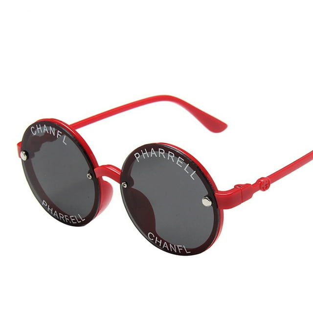 Kmbangi Lunettes de Soleil pour Enfants avec Lettres Rondes Imprimées, Transparentes et Résistantes à l'Usure