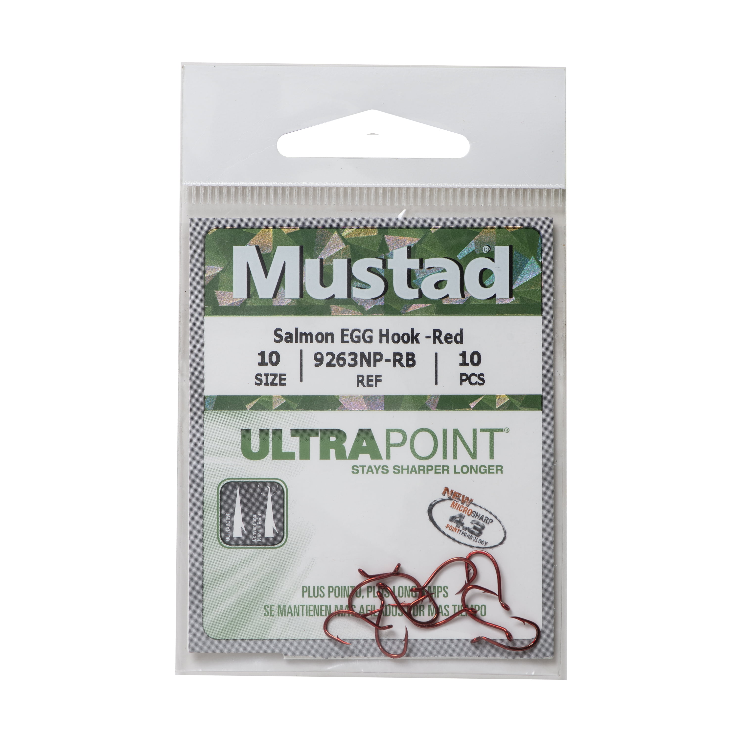 Mustad Salmon Egg Hook (Red) - Size: #12 10pc