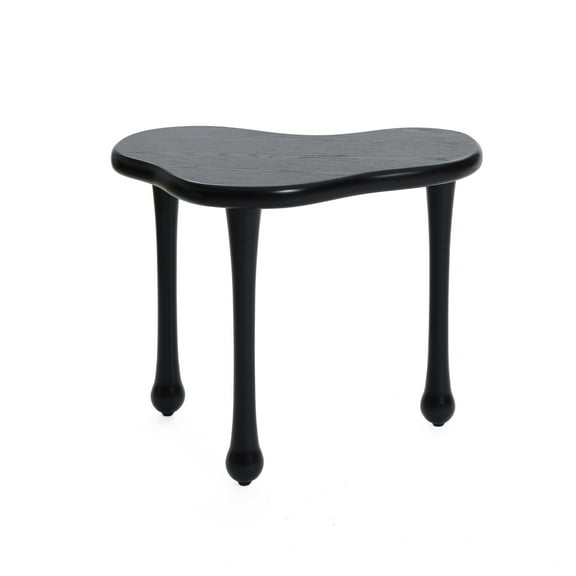 LuxenHome Black Wood Irregular Shape 19.8-Inch Tall Side Table
