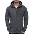 thumbnail image 2 of Oversized Sweatshirt for Men Full Zip Up Winter Solid Color Hoodies Unisex Wash Heavyweight Basic Hooded Jacket Jackets for Men Winter, 2 of 9