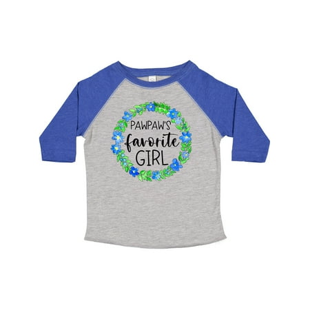 

Inktastic Pawpaw s Favorite Girl Blue Flower Wreath Gift Toddler Toddler Girl T-Shirt
