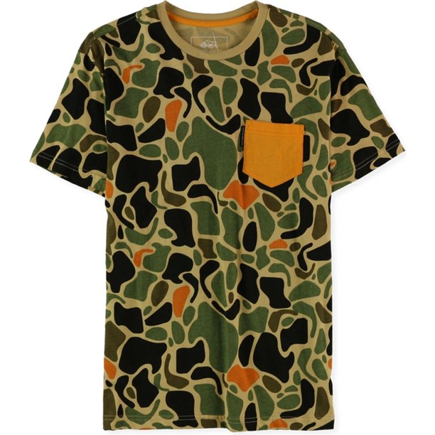 Camiseta Gráfica Ecko Unltd. con Bolsillo de Camuflaje Verde Mediana