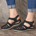 thumbnail image 5 of NOKIO Flat Women Sandals Leather Summer Sandal - Rubber Sole - Dressy Comfortable Walking Sandal Women's Soft Sole Hollow Shoes Sandals Women's Round Toe Sandals, 5 of 5