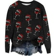 thumbnail image 1 of WEAIXIMIUNG Chandails Courts pour Femmes Automne/hiver Mode Chandail d'Extérieur Col Rond Imprimé de Noël Tricot Grossier Chandail à Enfiler Chandail à Capuchon Haut, 1 of 5