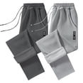 thumbnail image 3 of Men’s Fleece Lined Jogger Pants Zipper Pocket Elastic Waist Loose Fit Winter Sweatpants, 3 of 6