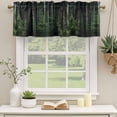 thumbnail image 3 of Green Forest Valances for Windows, Mysterious Primitive Forest Pine Tree Light Filtering Kitchen Curtains, Rod Pocket Window Valance Curtains for Living Room Bedroom, 60" W x 18" L, 2 Panels, 3 of 9