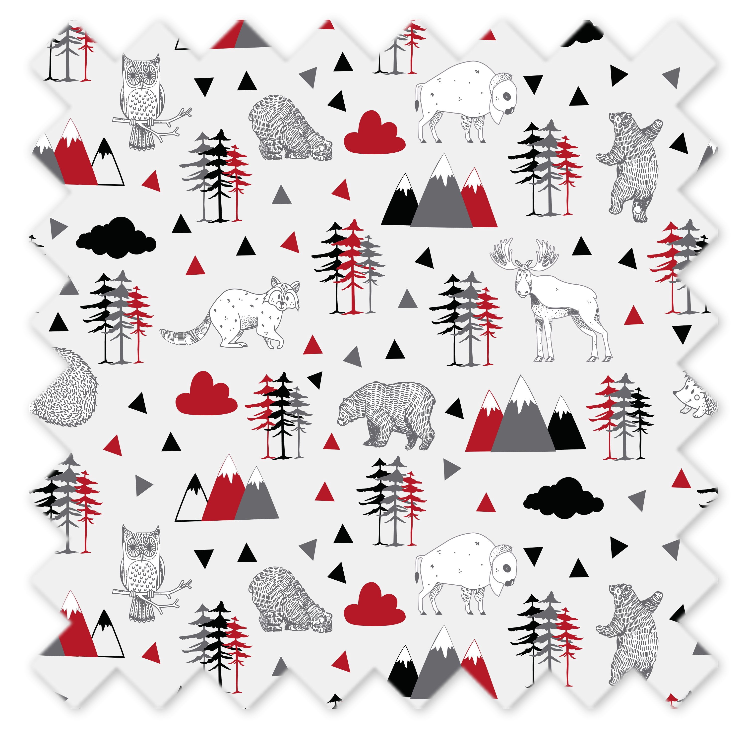 Toddler Bedding/Sheet Set 100% Cotton Percale, Lumberjack Red/Black/Grey