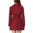 thumbnail image 3 of INSPIRE CHIC Trench-Coat à Double Boutonnage avec Poches pour Femmes Rouge Foncé m, 3 of 6