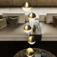 thumbnail image 3 of Ravello 5-Light Integrated LED ETL Certified Aluminum Chandelier - Brass, 3 of 12