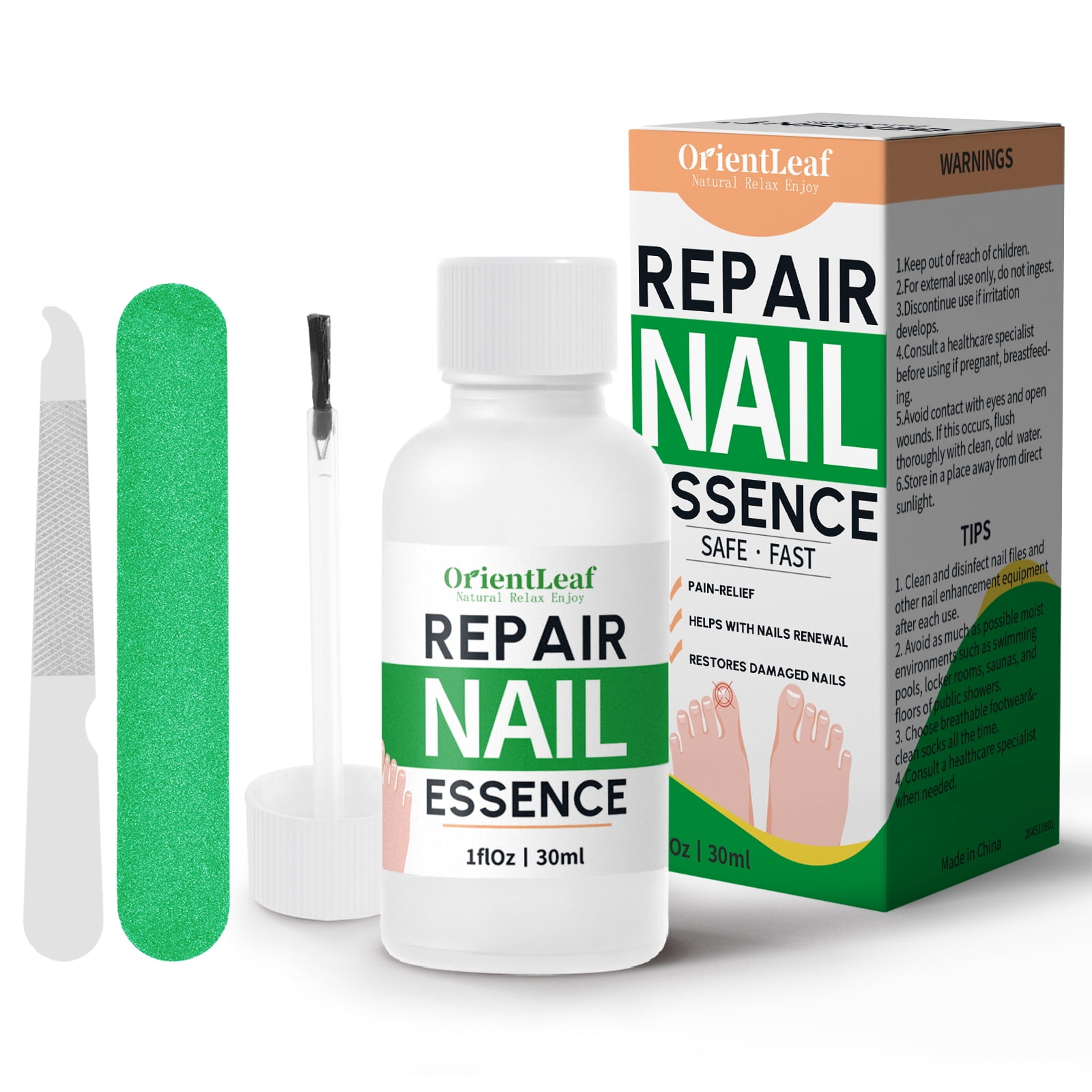 OrientLeaf Toenail Fungus Treatment 1 oz with 2 Pcs Nail File, Toe Nail