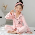 thumbnail image 2 of Pijamas para niñas Primavera y otoño Manga larga Niños Delgados Grandes Niños Princesa Niñas Traje de casa Solapa Ropa exterior, 2 of 6