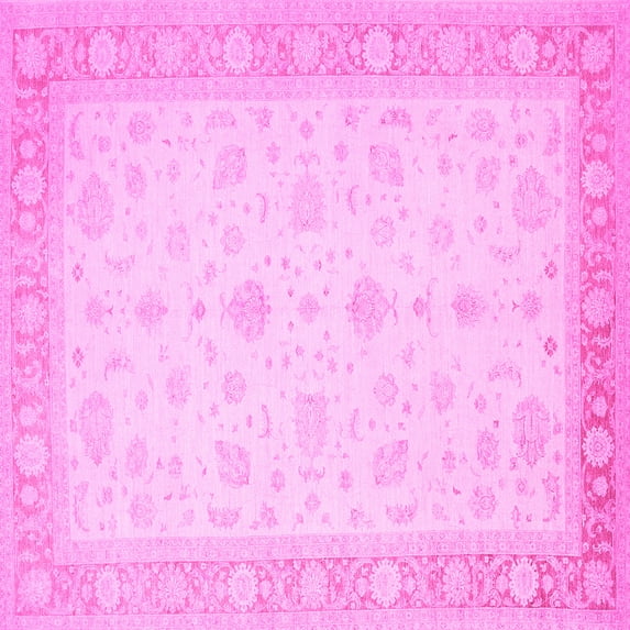 Ahgly Company Indoor Square Persian Pink Traditional Area Rugs, 5' Square