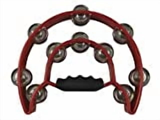 Instrument-Tambourine-Double Moon W/Double Cymbals-Red