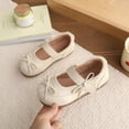 thumbnail image 5 of Viluyesy Girls Spring Summer Dress Shoes - Glossy Bowknot Flats Soft Sole Princess Wedding Party School Beige Size 7, 5 of 10