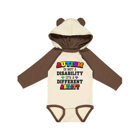 

Inktastic Autism is not a Disability it s a Different Ability Gift Baby Boy or Baby Girl Long Sleeve Bodysuit