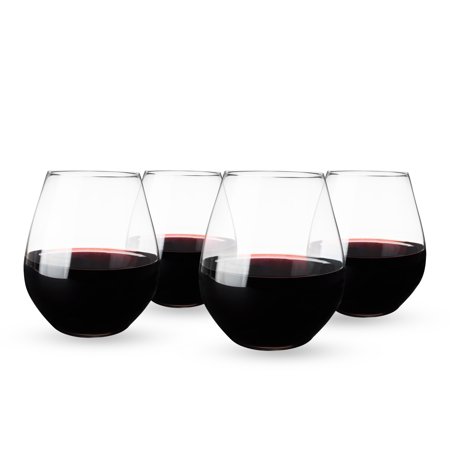 Spiegelau Authentis Wine Glasses Set of 4 European-Made Lead-Free Crystal Modern Stemless Dishwasher Safe Professional Quality Stemless Wine Glass Gift Set 22 oz