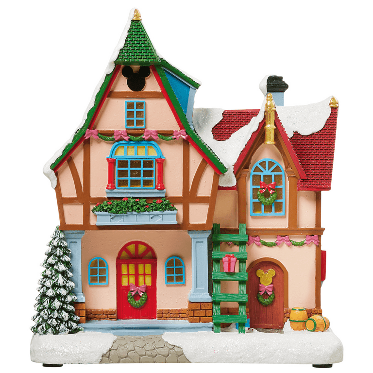 Disney 13-Piece Holiday Village Set with Musical Indoor Characters
