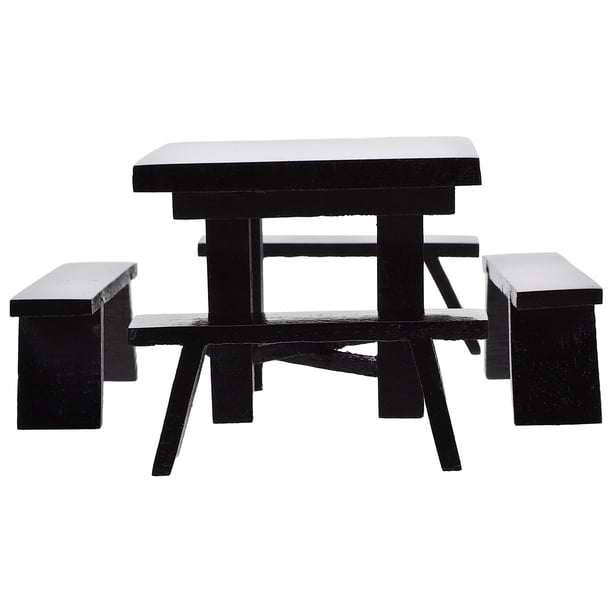 1 juego de mesa en miniatura, mini silla de escritorio, modelo de silla de escritorio de madera, decoración para casa de muñecas