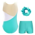 thumbnail image 2 of dPois Girls Gymnastics Leotards Rhinestone Ballet Dance Bodysuit Blue Green 12, 2 of 7