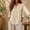 Beige, variant on Summer Sales Womens Summer Tops Loose‑Fit Cotton‑Linen 3/4 Sleeve Lightweight Casual Blouse Oversized Tshirts for Women Under 12$