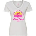 thumbnail image 3 of Inktastic Summer Enjoy the Sunshine Miami Beach Florida in Pink Women's V-Neck T-Shirt, 3 of 5