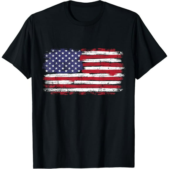 US flag vintage for american independence day on 4th of July Retro T-shirt