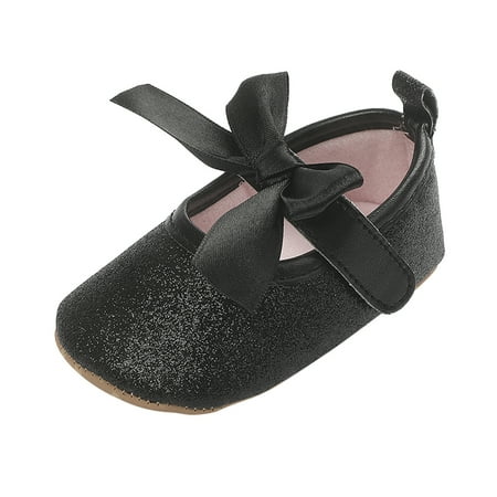 

BTJX Toddler Kids Girls Soild Colour Bowknot Princress Shoes Soft Sole The Floor Barefoot Non Slip First Walkers Prewalker Shoes