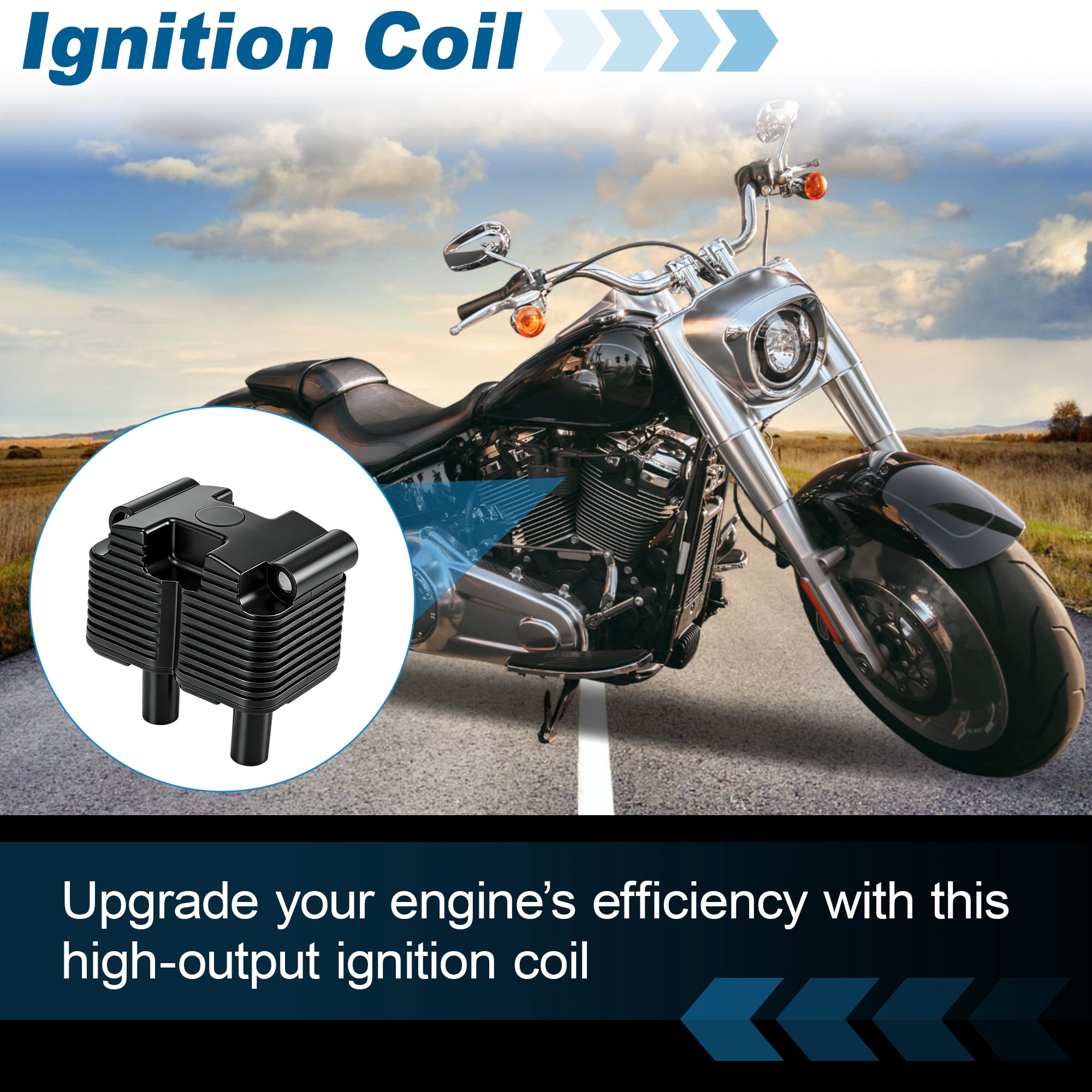 Unique Bargains Motorcycle Fire Ignition Coil for Harley Davidson Dyna 1999-2005