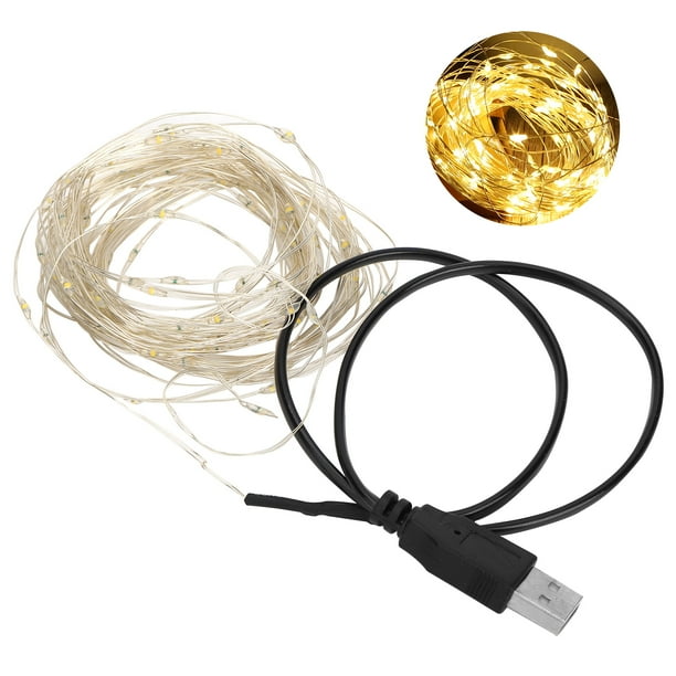 Luz De Cuerda LED De 10 M, Lámpara De Decoración USB De Alambre De Cobre Flexible Para Fiesta En Casa Con Alto Brillo Para Flores, Pastel