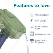 PUR 11 Cup Water Pitcher Filtration System, W 11.4 x H 10.4 x L 4.9, Sage, PPT110MA