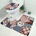 thumbnail image 2 of Pioneer Flower Floral Print Pattern Bathroom Rugs Sets 3 Piece,Toilet Cover Set,Absorbent Non Slip Bathroom Mats Sets with U-Shaped Contour Rug Toilet Rug Set, 2 of 5