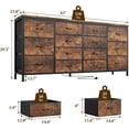 thumbnail image 3 of 14 cajón cómoda 63 pulgada fabric cómoda mesa de TV con power outlet para 65 70 75 pulgada TV long entertainment center para dormitorio closet sala de estar entrada, 3 of 7