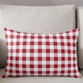 thumbnail image 3 of Farmhouse Buffalo Plaid Throw Pillow Covers, Red White Checkered Soft Breathable Pillow Cases with Invisible Zipper for Sleeping, Small Pillowcases for Couch Bed Sofa Chair 16x24 Inches, 3 of 6