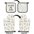 thumbnail image 6 of Cat Oven Mitts and Pot Holders Sets, Cat Lover Gifts for Women, Colorful Cat Paw Kitchen Accessories Sets, Life is Better with Cats Heat Resistant Oven Glove Potholders for Kitchen Baking, 6 of 6