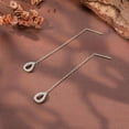 thumbnail image 5 of S925 Sterling Silver Threader Earrings for Women Dainty Long Chain Ear Line with Cubic Zirconia Elegant Dangle Tassel Earrings Heart Earring Wedding Jewelry Christmas Weeding Gifts for Her, 5 of 6