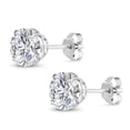 thumbnail image 3 of Gem Stone King 2 Ct Round Cut 14K White Gold IGI Certified Lab Grown Diamond Earrings | E-F Color | VS1-VS2 Clarity | Gold Earrings for Women Men, 3 of 6