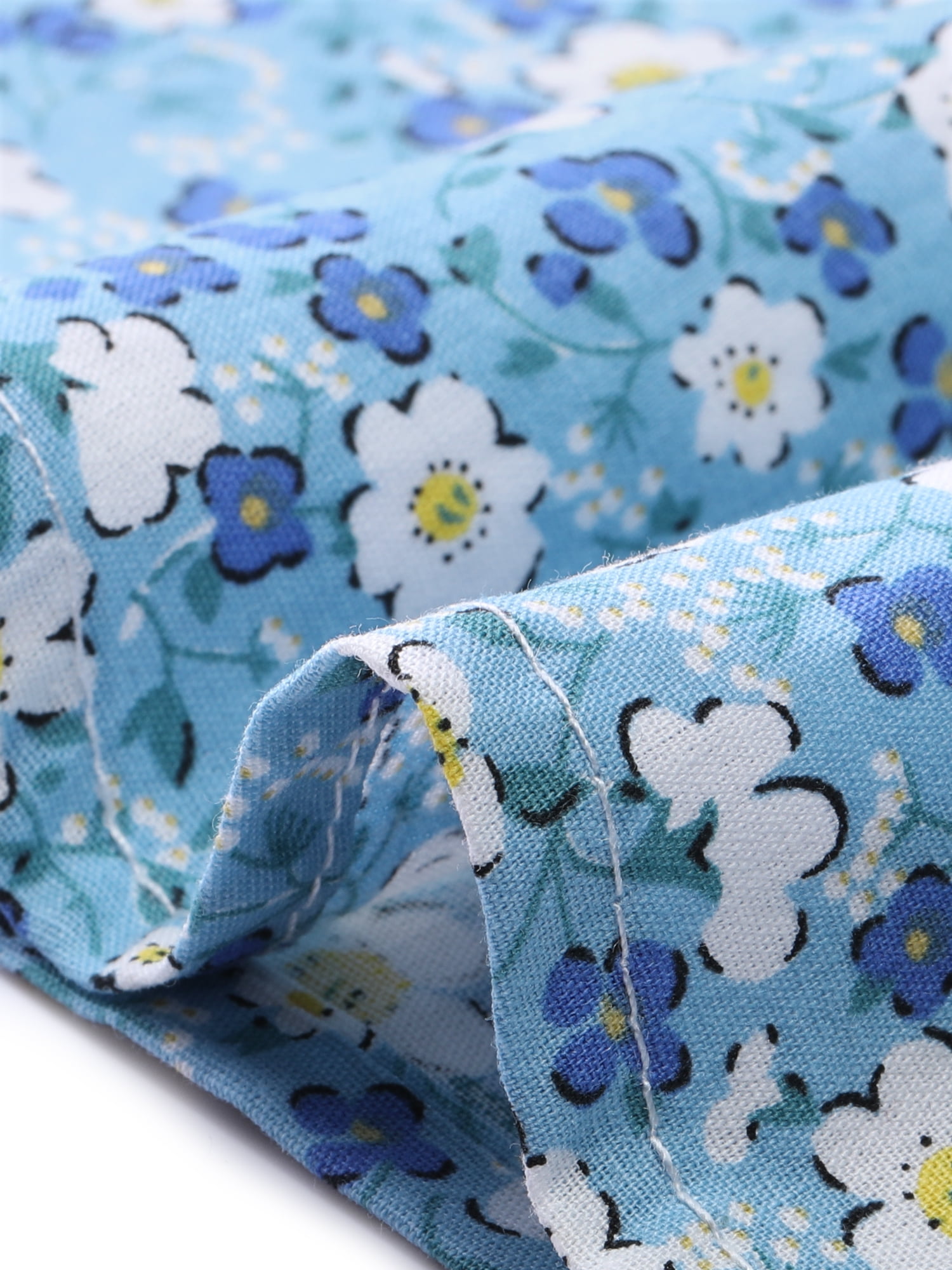 DARING DIVA Contrast Trim Puff Sleeve Peasant Shirt S Light Blue