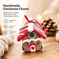 thumbnail image 4 of Christmas Gingerbread House Ornament, Mini House Hanging Ornament, Red Roof Candy Wreath Design for Christmas Tree, Wreath, Garland and Festive Holiday Display, 2.75 Inch, 4 of 7
