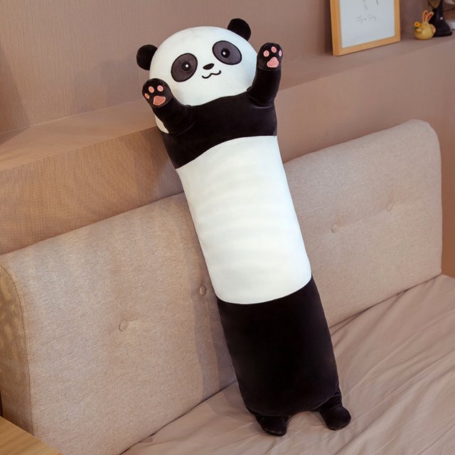 70-130cm Long Giant Panda Plush Toy Cylidrical Animal Bolster Pillow Koala Bear Stuffed Plushie Children Sleeping Friends Giftpanda70CM Deng Xun unisex